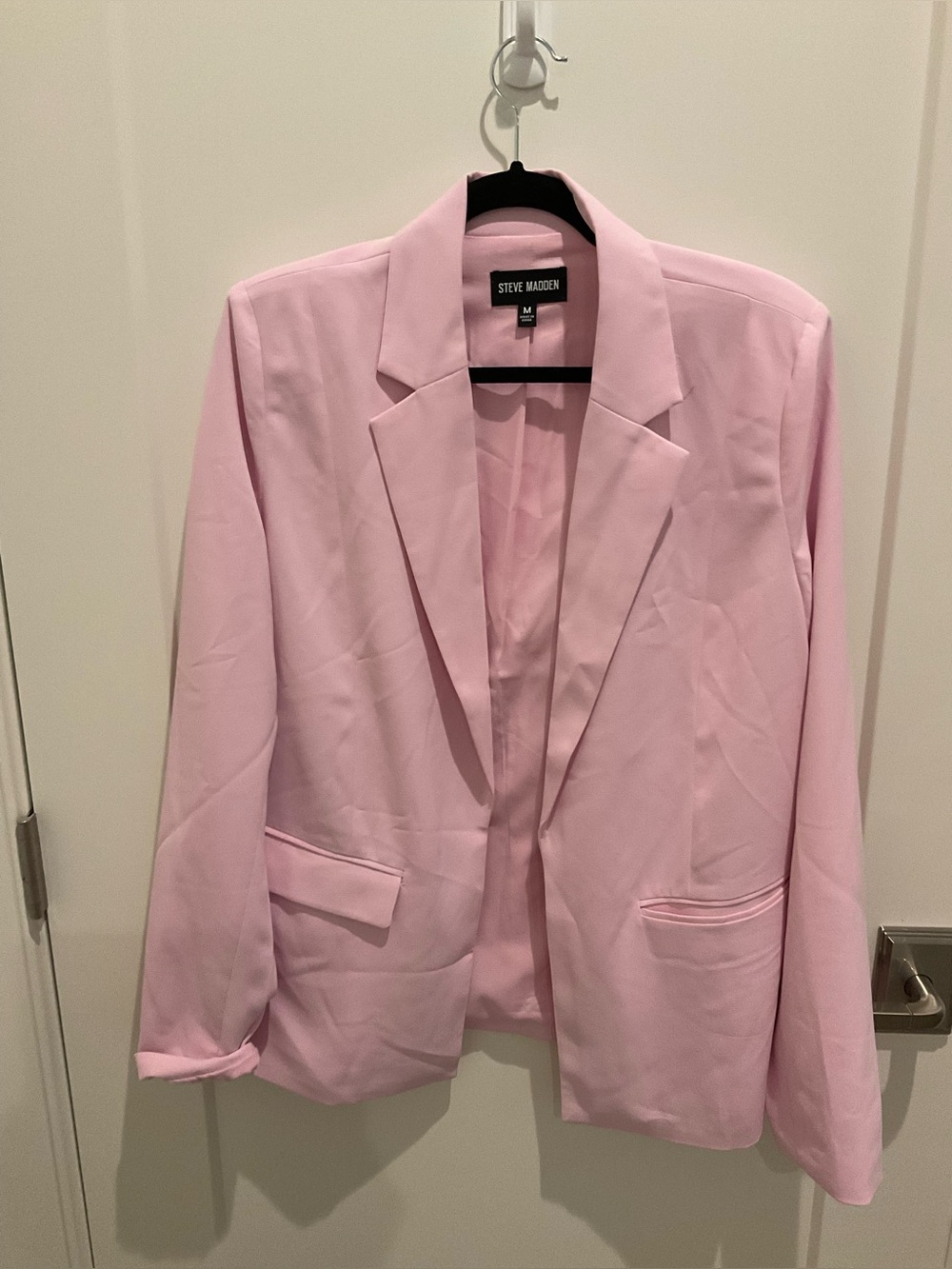 Steve Madden Pastel Pink Open Front Blazer - Picture 2 of 5